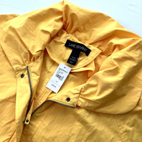 Lane Bryant Womens Lightweight Windbreaker Jacket Size 18/20 Drawstring Zip Snap - Picture 1 of 11